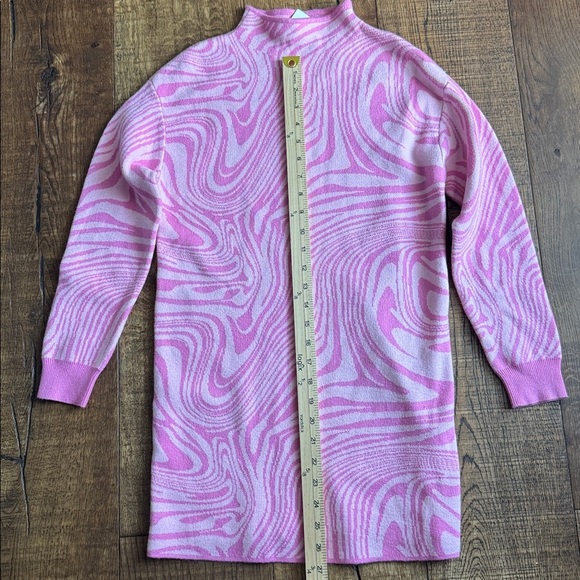 Y2K GB Girls Pink and White Swirl Sweater Dress sz 8/10 - Picture 2 of 8